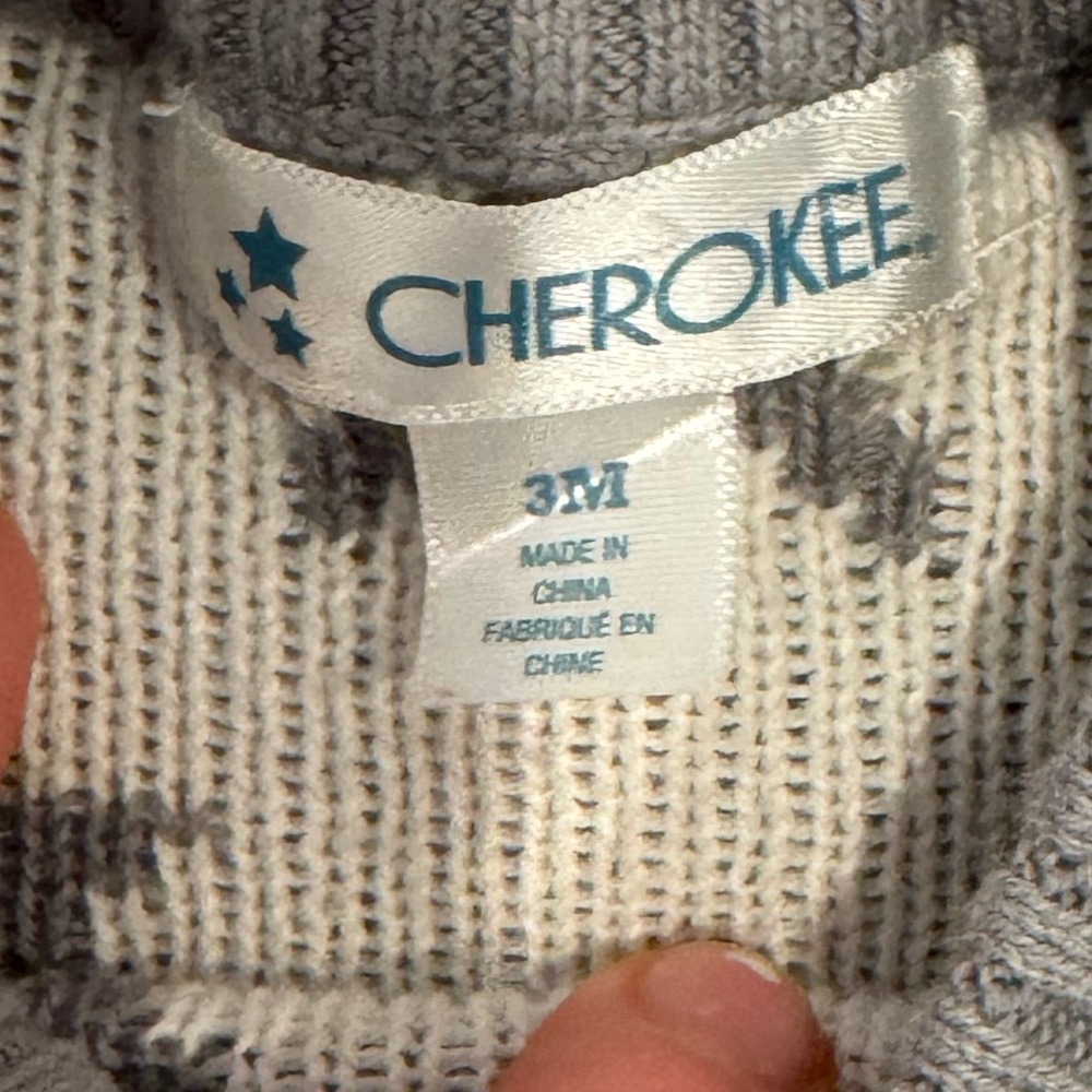 Cherokee sweater, baby 0 to 3 month star print Americana - Picture 3 of 5